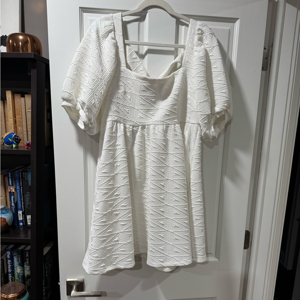 Free People White Textured Women's Mini Dress